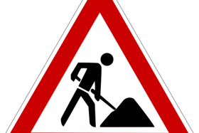 Hinweisschild Bauarbeiten