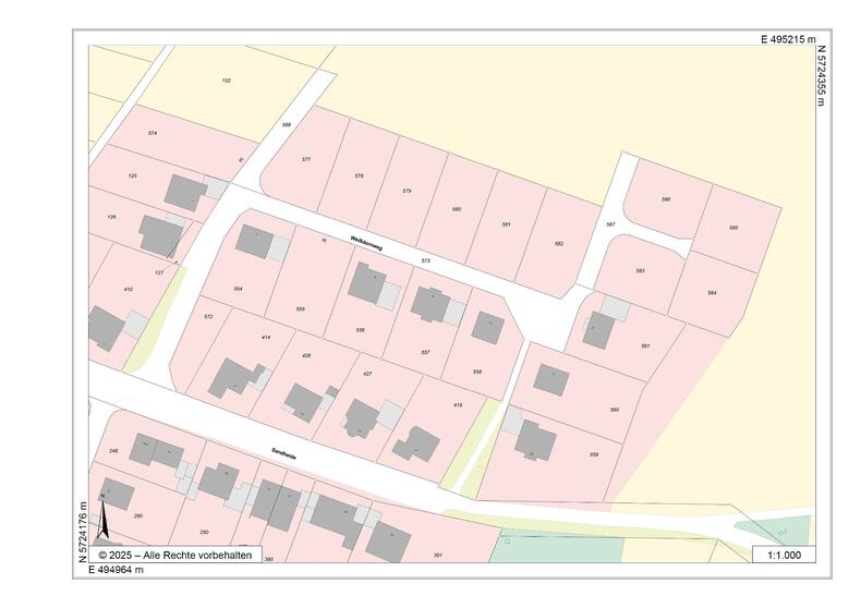 Skizze Baugebiet Weißdornweg