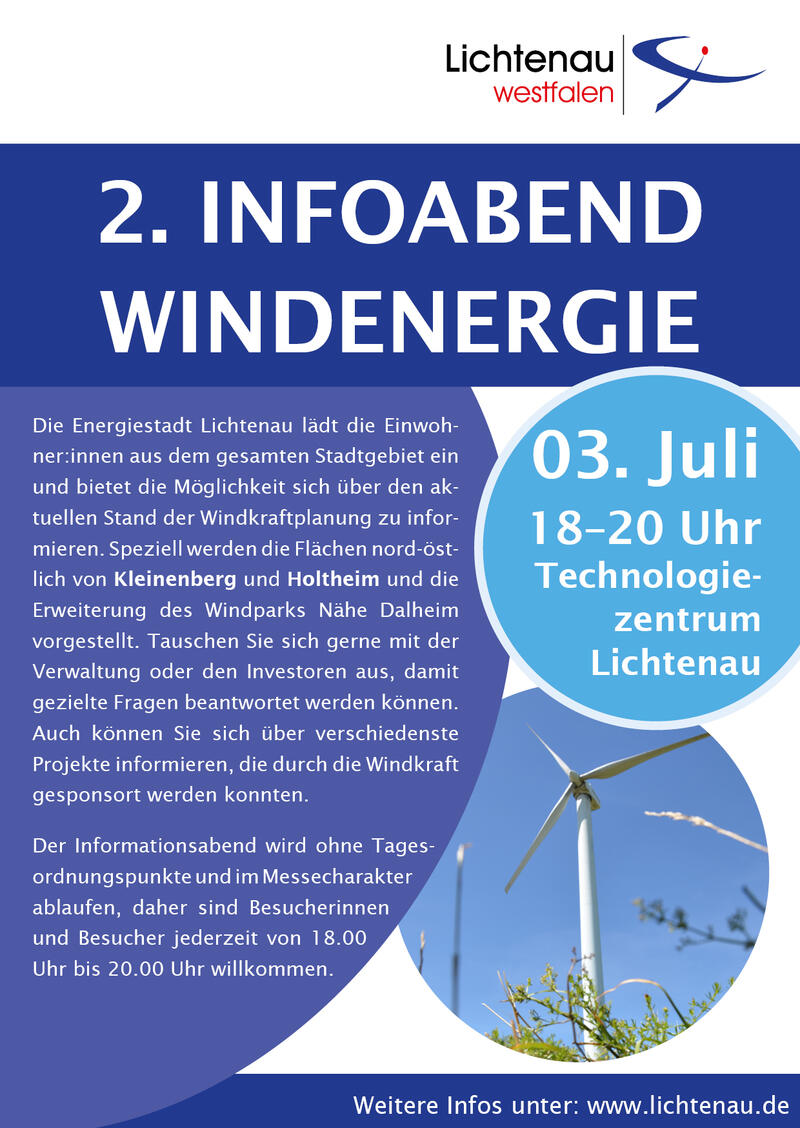 Flyer 2. Infoabend Windenergie Flyer 2. Infoabend Windenergie