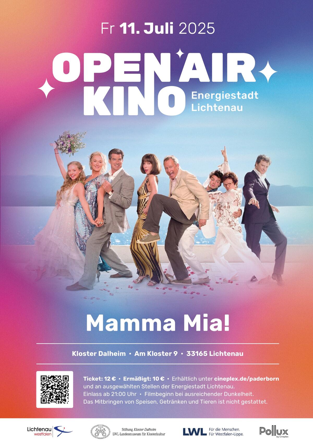 Plakat Open Air Kino Dalheim 2025 ;Mamma Mia
