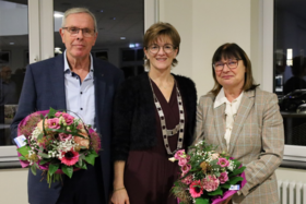 Bürgermeisterin Dülfer mit ihren 1. Vertreter (Herr Wächter) und 2. Vertreterin (Frau Wolf-Sedlatschek)